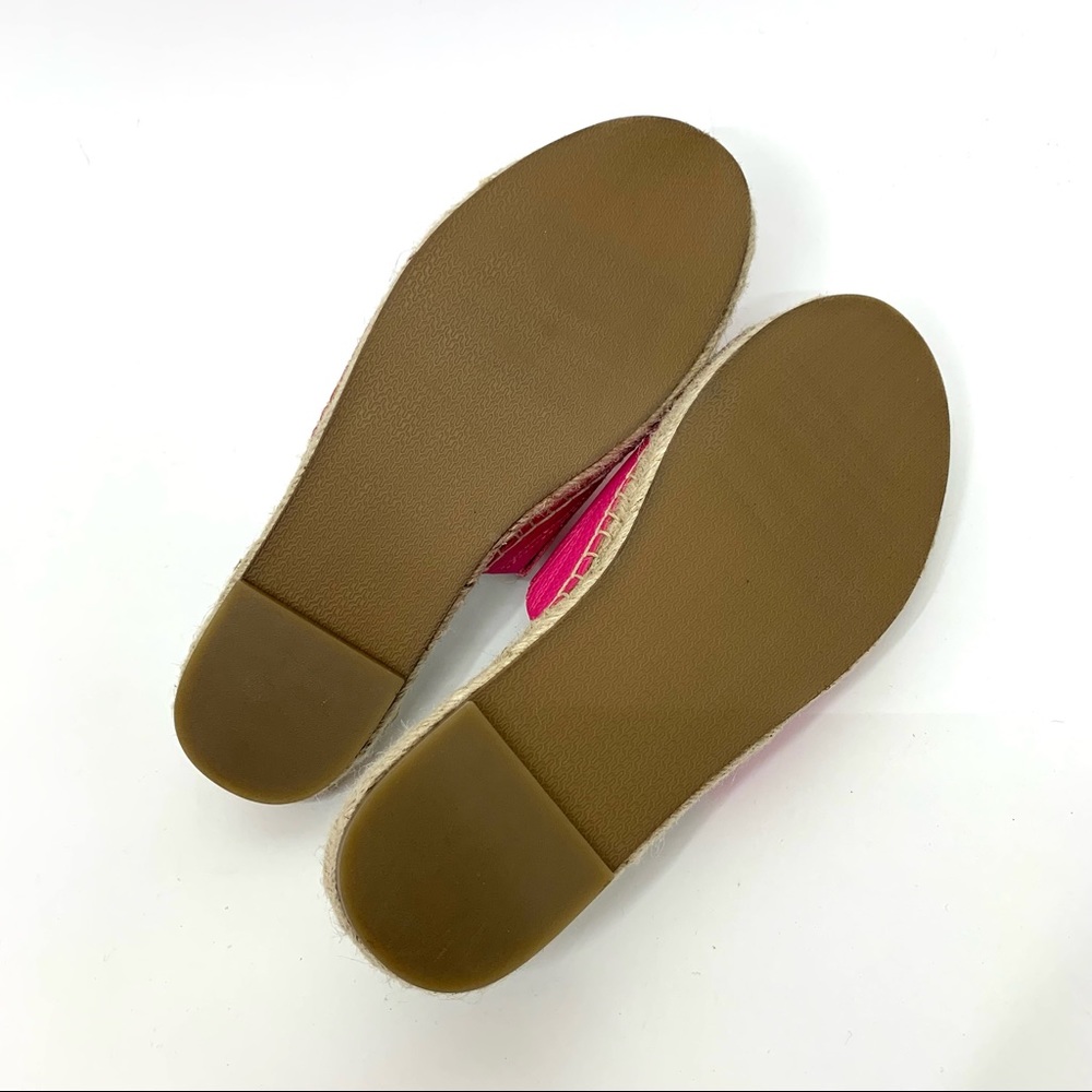 J. McLaughlin Pink Pebbled Leather Tropical Espadrille Slide Sandals New Size 10 - Picture 7 of 9